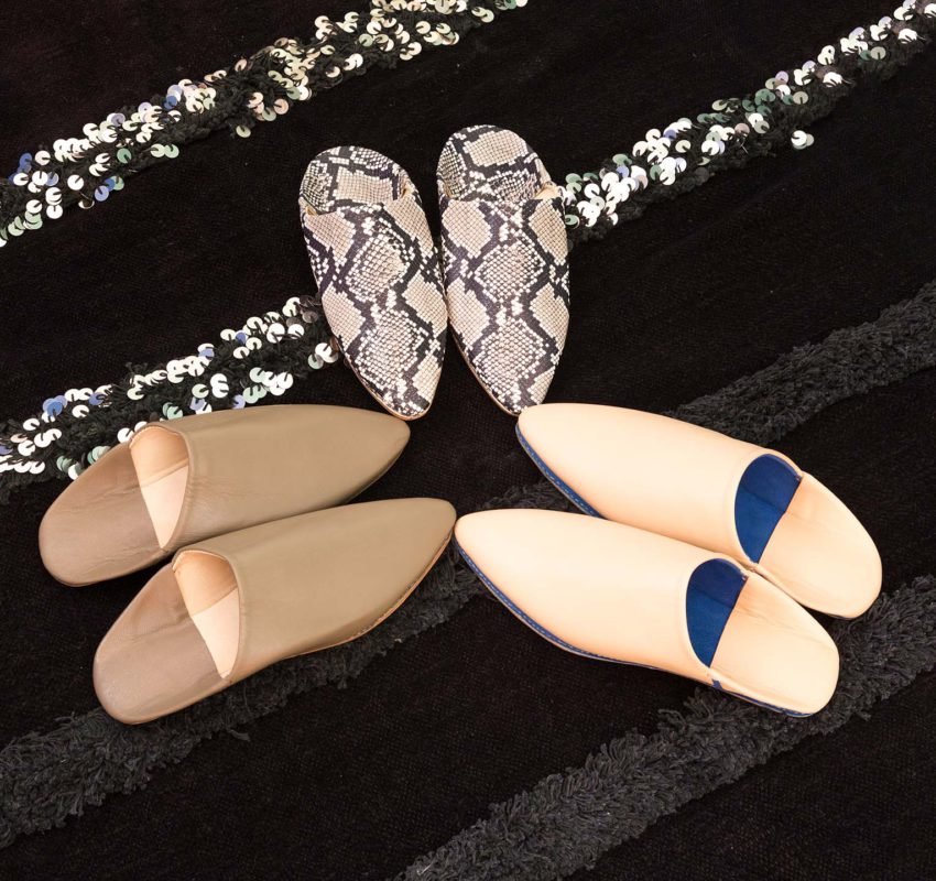 Snake skin babouche / slippers for women